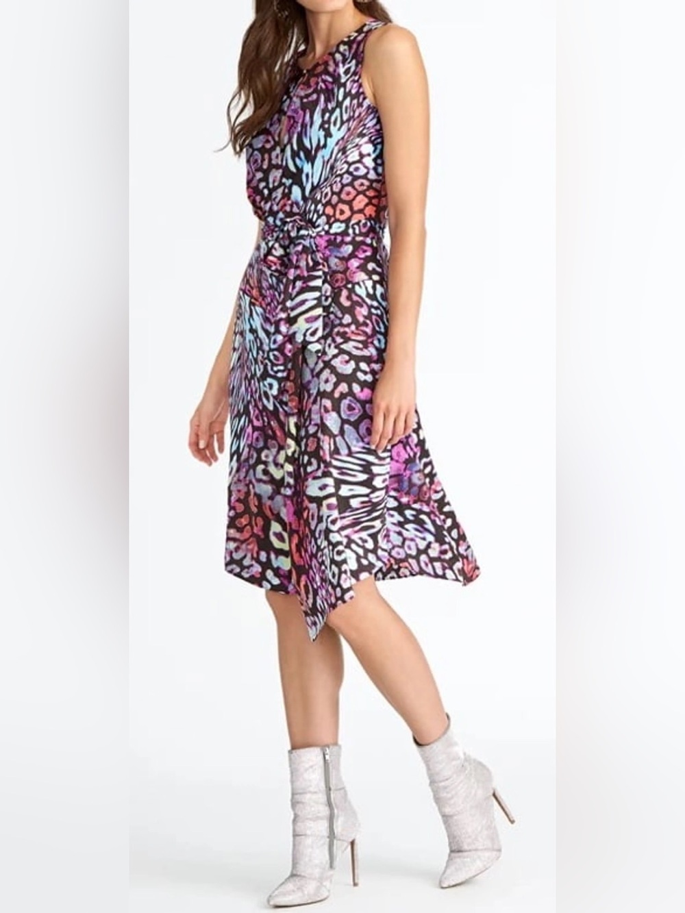 RACHEL Rachel Roy Multicolor Animal Print Sleeveless Dress
